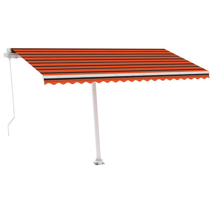 Tenda Retrattile Manuale con Palo 450x300 cm Arancio Marrone - homemem39