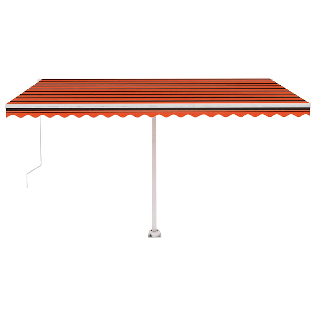 Tenda Retrattile Manuale con Palo 450x300 cm Arancio Marrone - homemem39