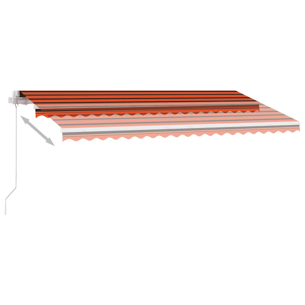 Tenda Retrattile Manuale con Palo 450x300 cm Arancio Marrone - homemem39