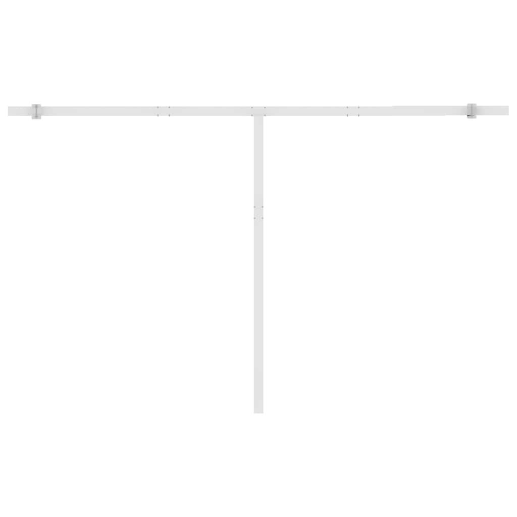 Tenda Retrattile Manuale con Palo 450x300 cm Arancio Marrone - homemem39