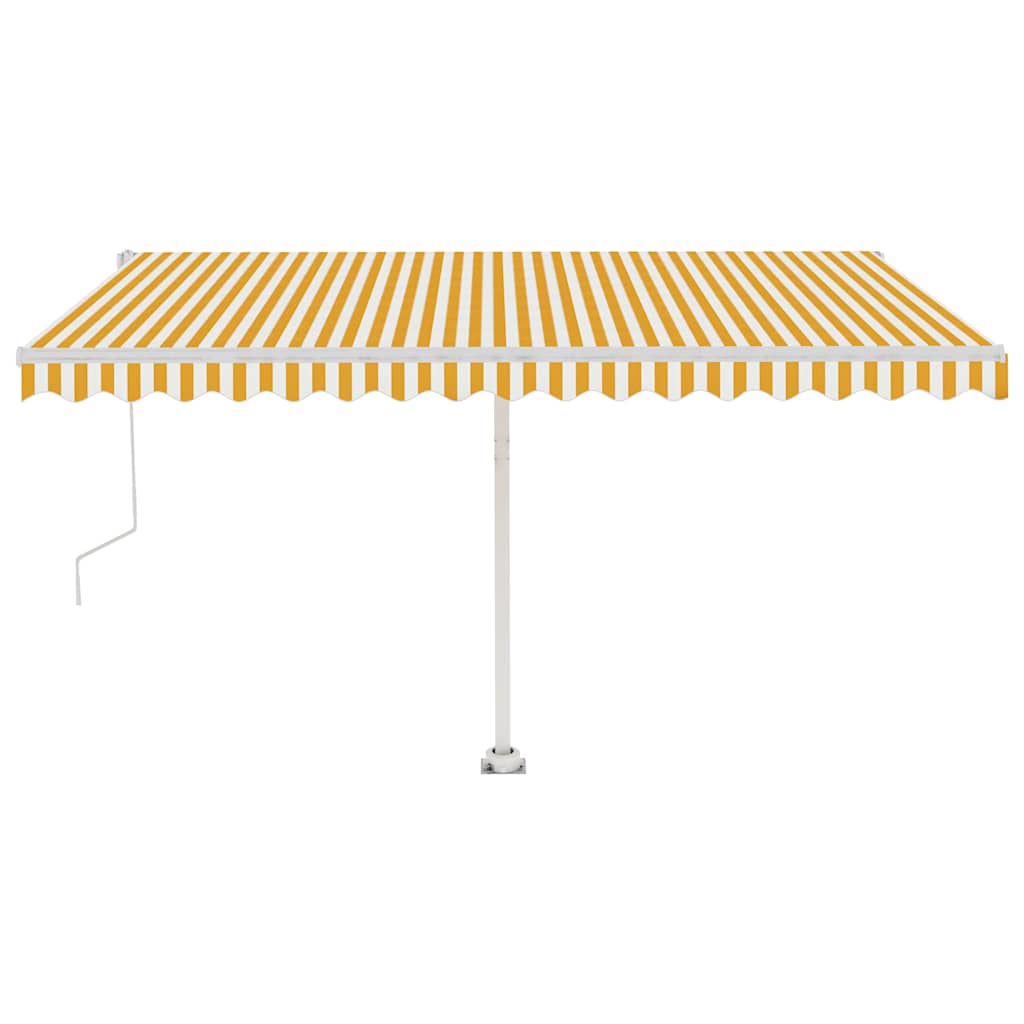 Tenda da Sole Autoportante Automatica 450x300 cm Gialla Bianca - homemem39