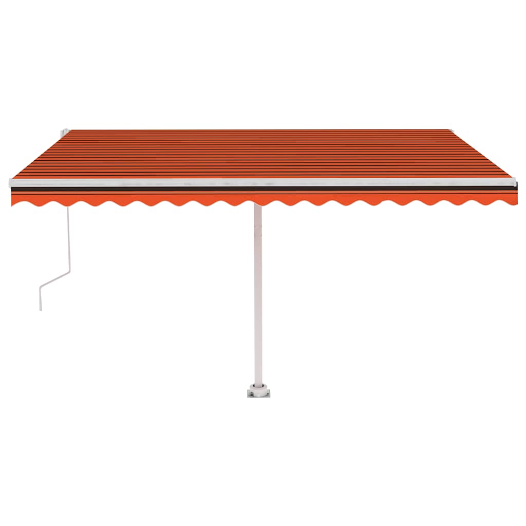 Tenda Retrattile Automatica con Palo 450x300 cm Arancio Marrone - homemem39