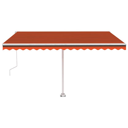 Tenda Retrattile Automatica con Palo 450x300 cm Arancio Marrone - homemem39