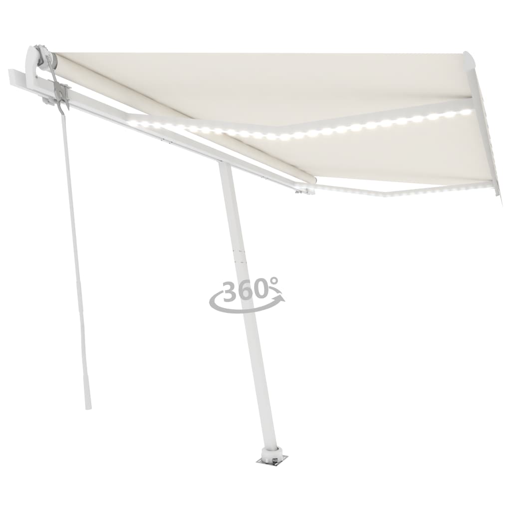 Tenda Automatica con Sensore Vento e LED 450x300 cm Crema