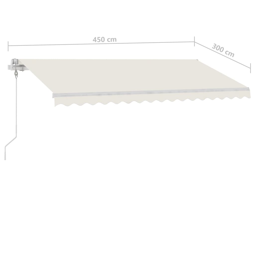 Tenda Automatica con Sensore Vento e LED 450x300 cm Crema