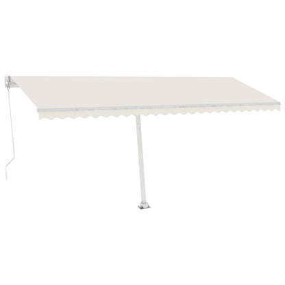 Tenda da Sole Retrattile Manuale con LED 500x300 cm Crema