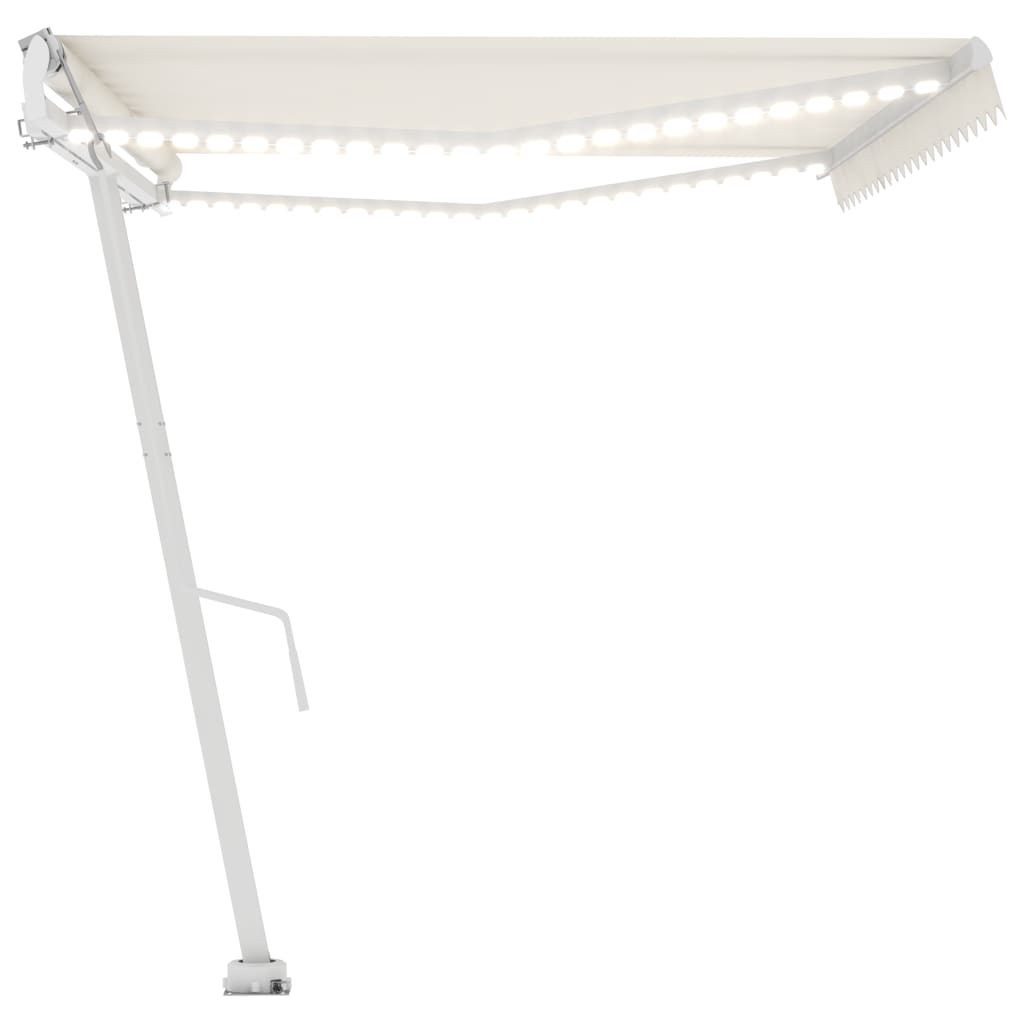 Tenda Automatica con Sensore Vento e LED 500x300 cm Crema