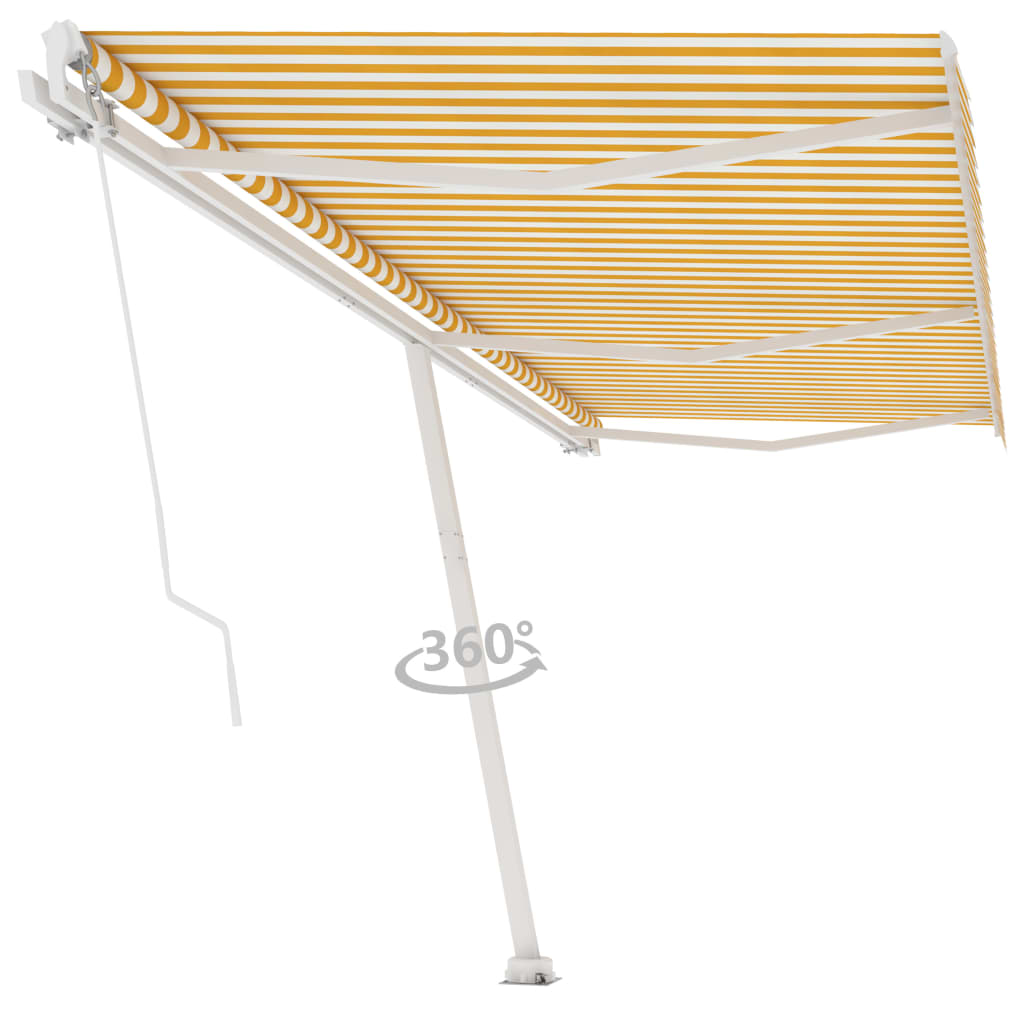 Self-supporting manual awning 600x300 cm yellow white