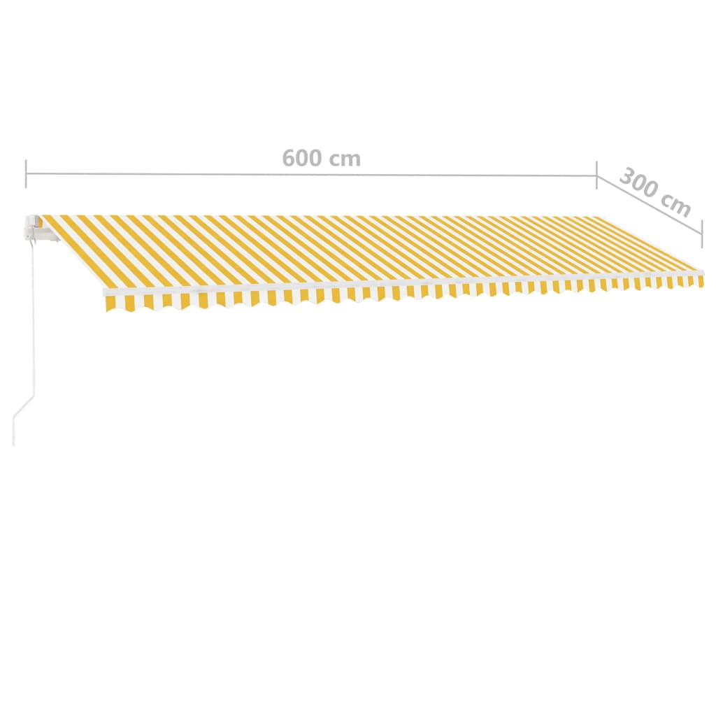 Self-supporting manual awning 600x300 cm yellow white