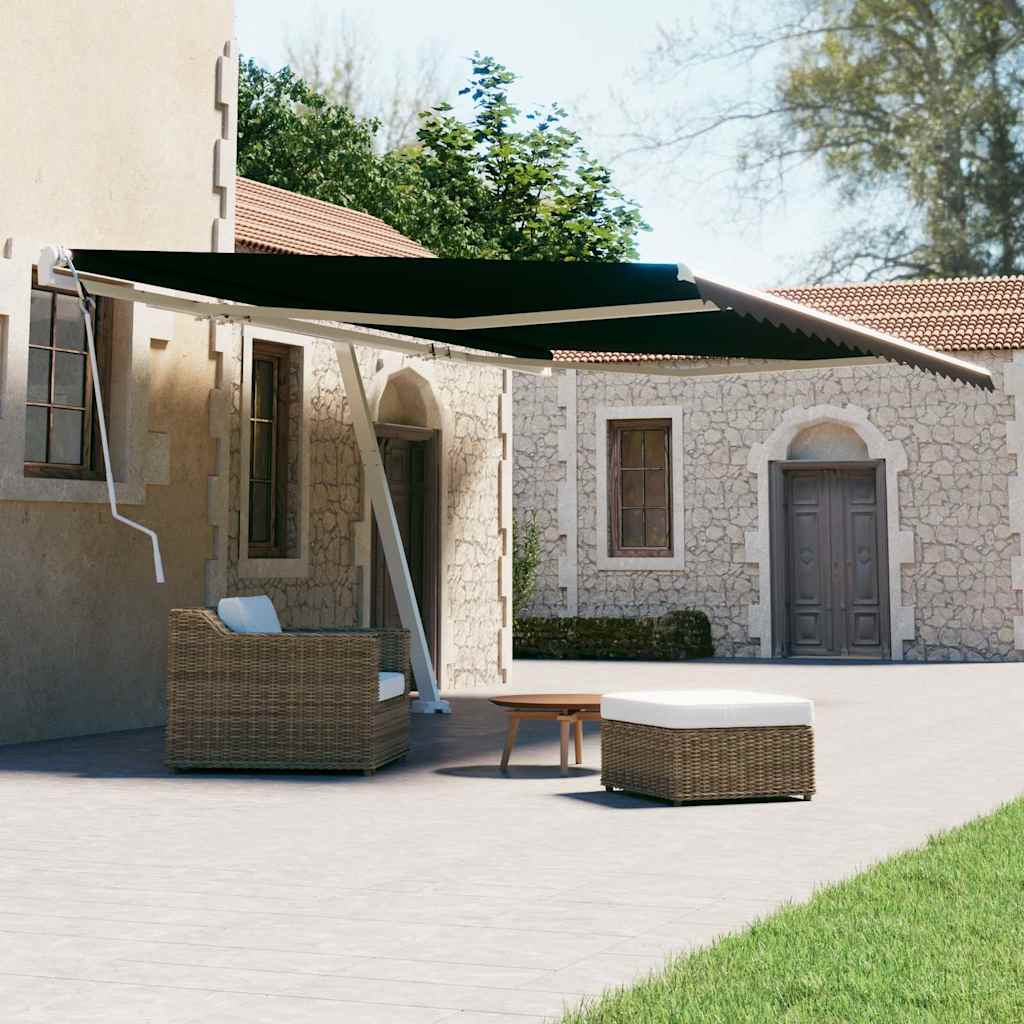 Tendone manuale 6 x 3 m Antracite 100% Poliestere | homemem39
