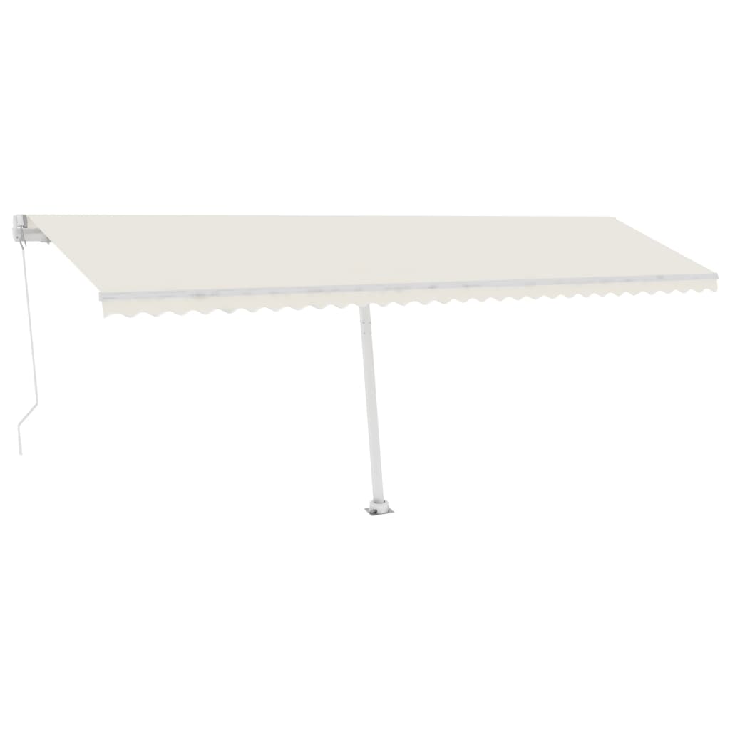 Tenda da Sole Retrattile Manuale con LED 600x300 cm Crema