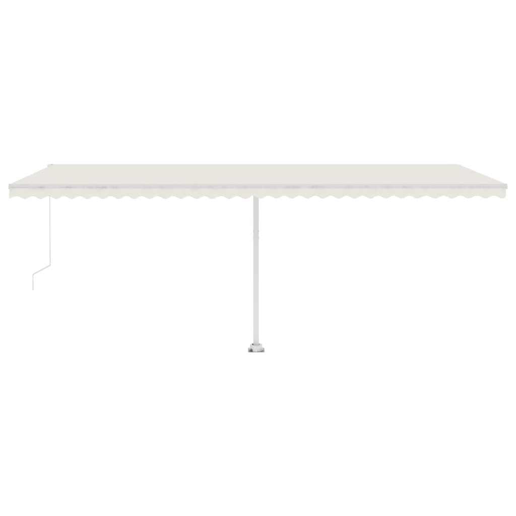 Tenda da Sole Retrattile Manuale con LED 600x300 cm Crema