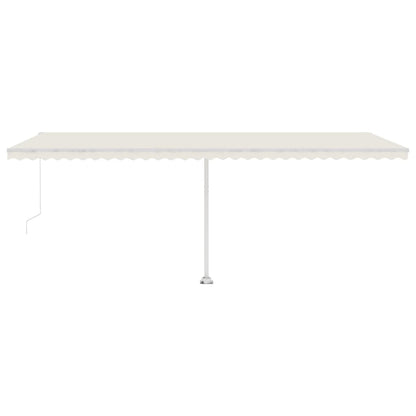 Tenda da Sole Retrattile Manuale con LED 600x300 cm Crema