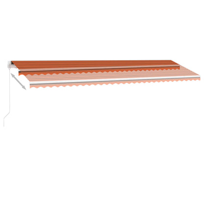 Tenda da Sole Retrattile Manuale LED 600x300 cm Arancio Marrone