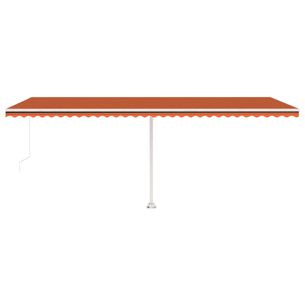 Tenda da Sole Retrattile Manuale LED 600x300 cm Arancio Marrone