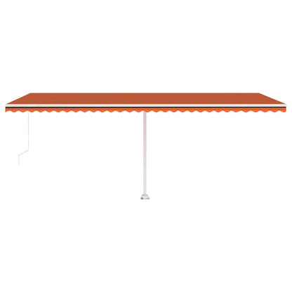 Tenda da Sole Retrattile Manuale LED 600x300 cm Arancio Marrone