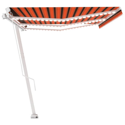 Tenda da Sole Retrattile Manuale LED 600x300 cm Arancio Marrone