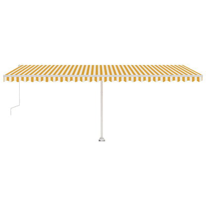 Tenda da Sole Autoportante Automatica 600x300 cm Gialla Bianca - homemem39