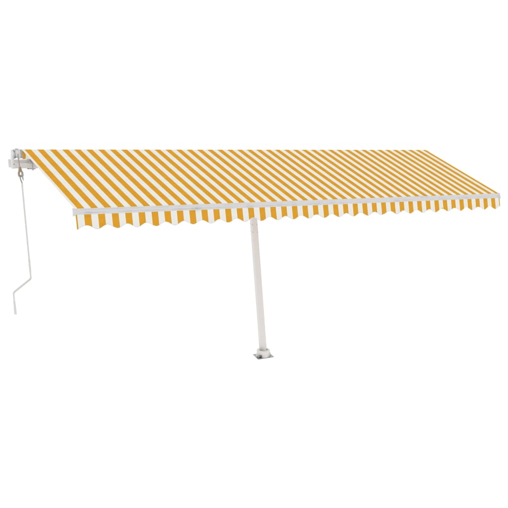Tenda Automatica con Sensore Vento LED 600x300 cm Gialla Bianca - homemem39