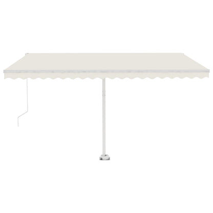 Tenda da Sole Retrattile Manuale con LED 400x350 cm Crema