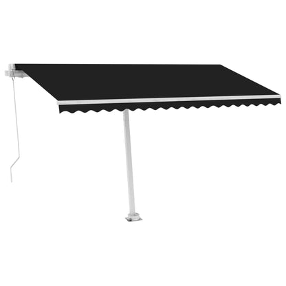 Tenda da Sole Retrattile Manuale con LED 400x350 cm Antracite