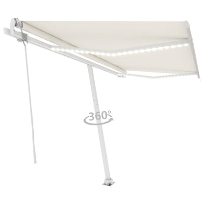 Tenda Automatica con Sensore Vento e LED 400x350 cm Crema