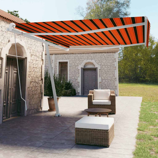 Tenda da Sole Autoportante Manuale 450x350cm Arancione Marrone - homemem39