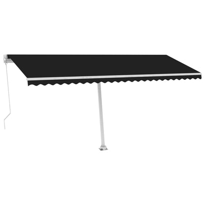 Tenda Sole Retrattile Manuale con Palo 500x350 cm Antracite - homemem39