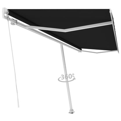 Tenda Sole Retrattile Manuale con Palo 500x350 cm Antracite - homemem39