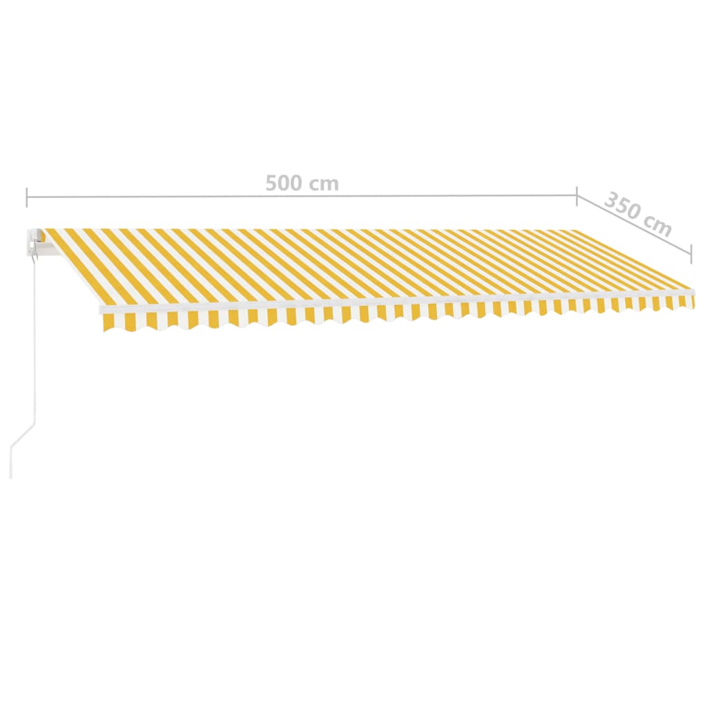 Tenda da Sole Retrattile Manuale LED 400x350 cm Giallo Bianco