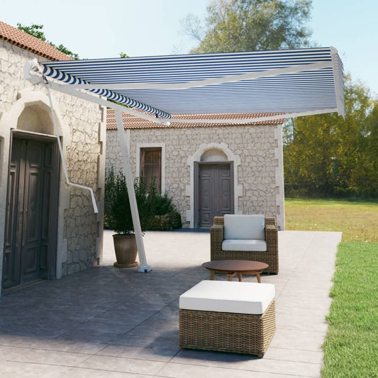 Tenda Retrattile Automatica con Palo 500x350 cm Arancio Marrone - homemem39