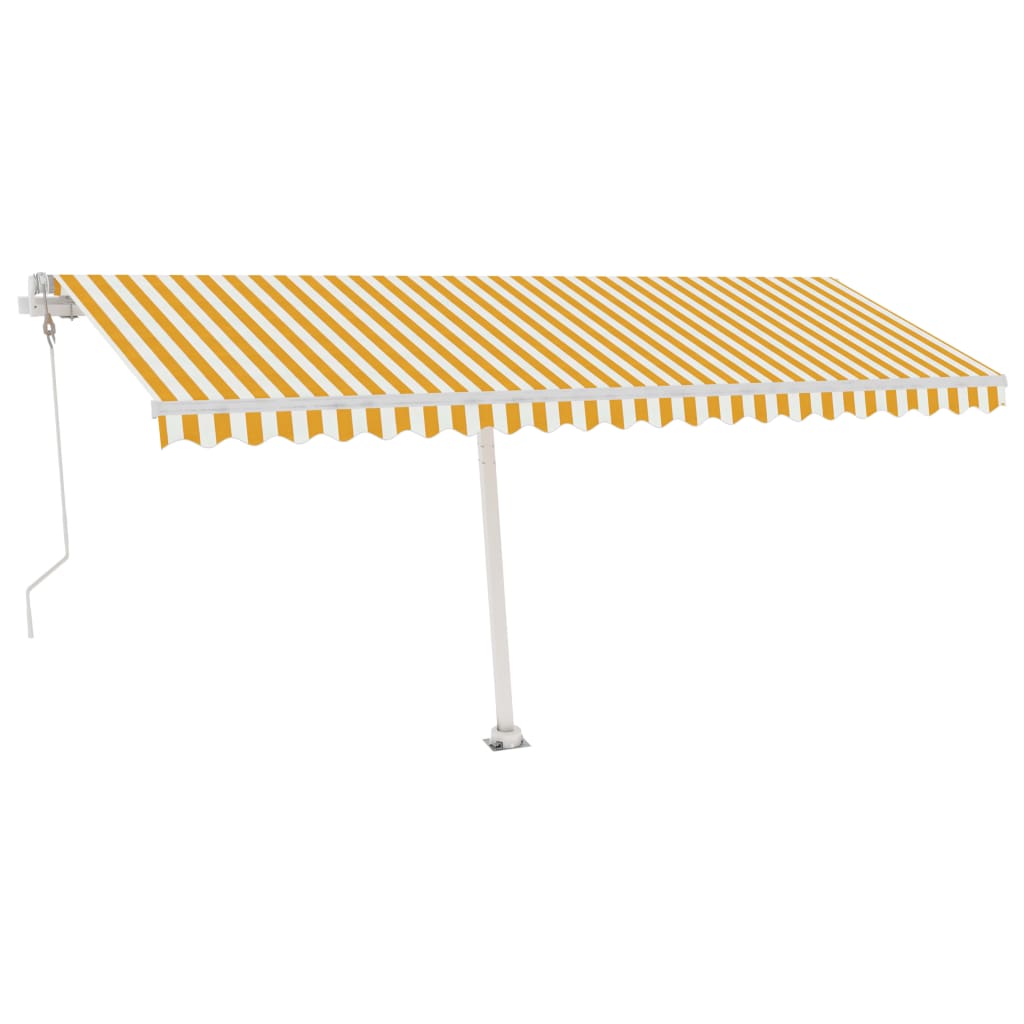 Tenda da Sole Autoportante Automatica 500x350 cm Gialla Bianca - homemem39