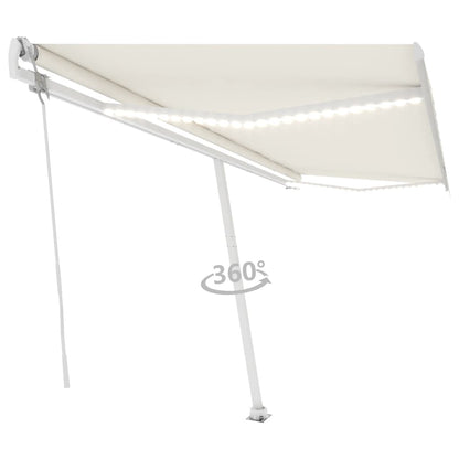 Tenda Automatica con Sensore Vento e LED 500x350 cm Crema