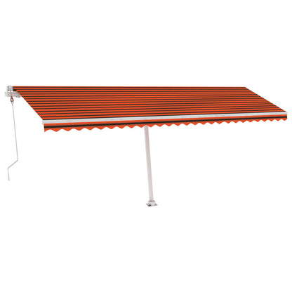 Tenda Automatica Sensore Vento e LED 600x350 cm Arancio Marrone