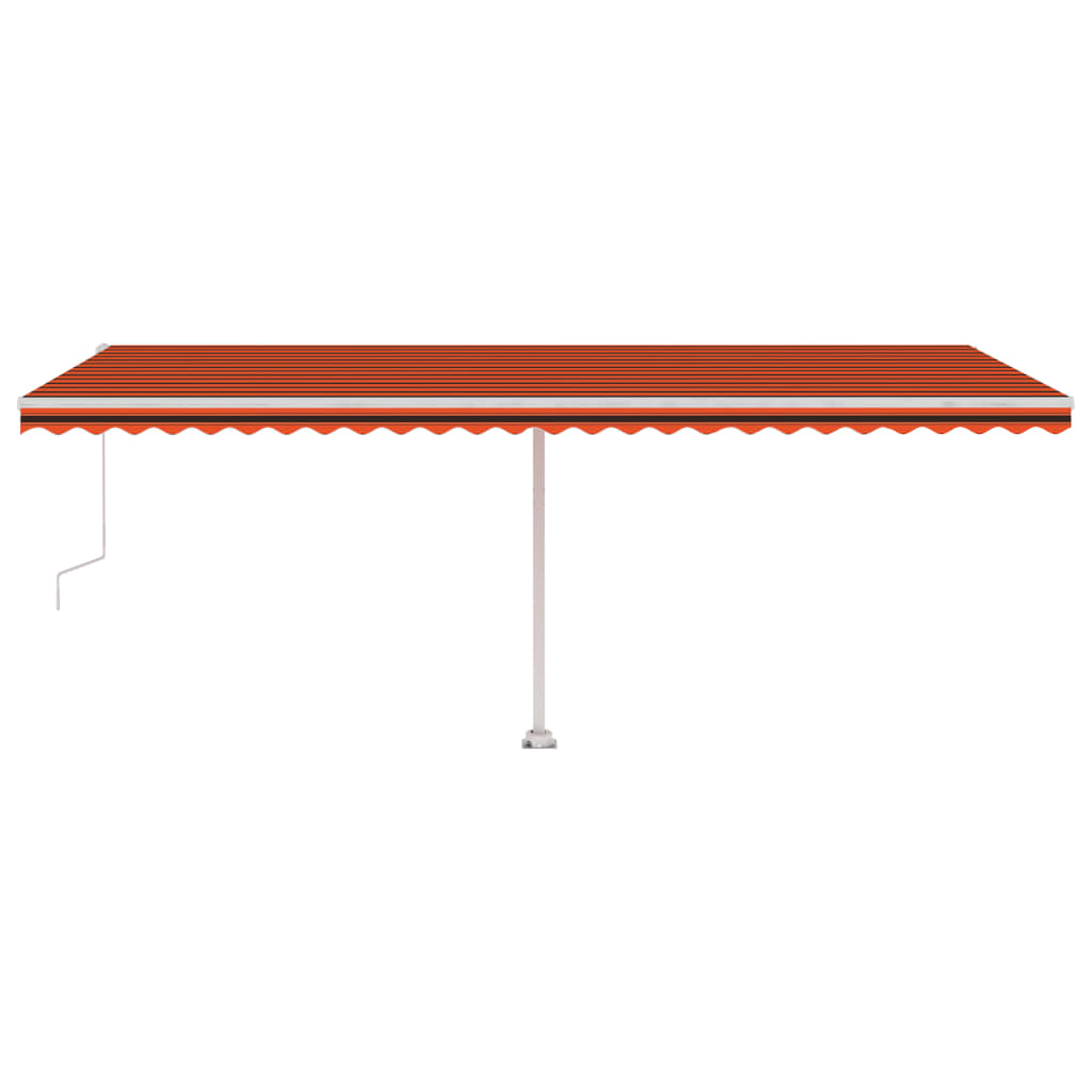 Tenda Automatica Sensore Vento e LED 600x350 cm Arancio Marrone