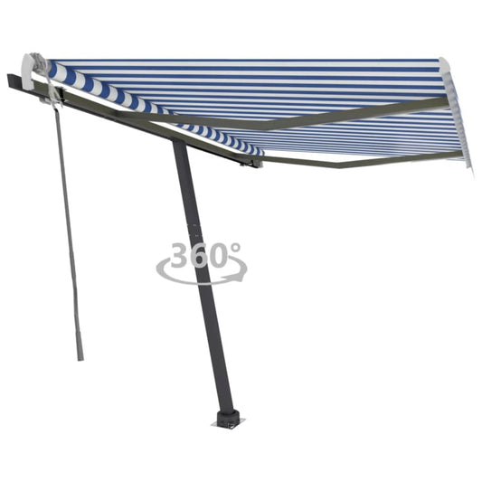 Tenda da Sole Retrattile Manuale 300x250 cm Blu e Bianca