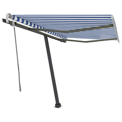 Tenda da Sole Retrattile Manuale 300x250 cm Blu e Bianca