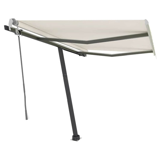 Tenda da Sole Retrattile Manuale con LED 300x250 cm Crema - homemem39