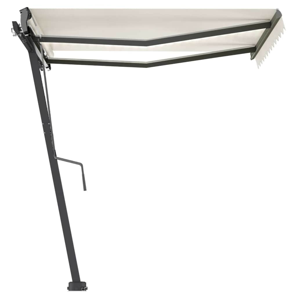 Tenda da Sole Retrattile Manuale con LED 300x250 cm Crema - homemem39