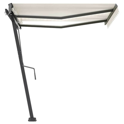 Tenda da Sole Retrattile Manuale con LED 300x250 cm Crema - homemem39