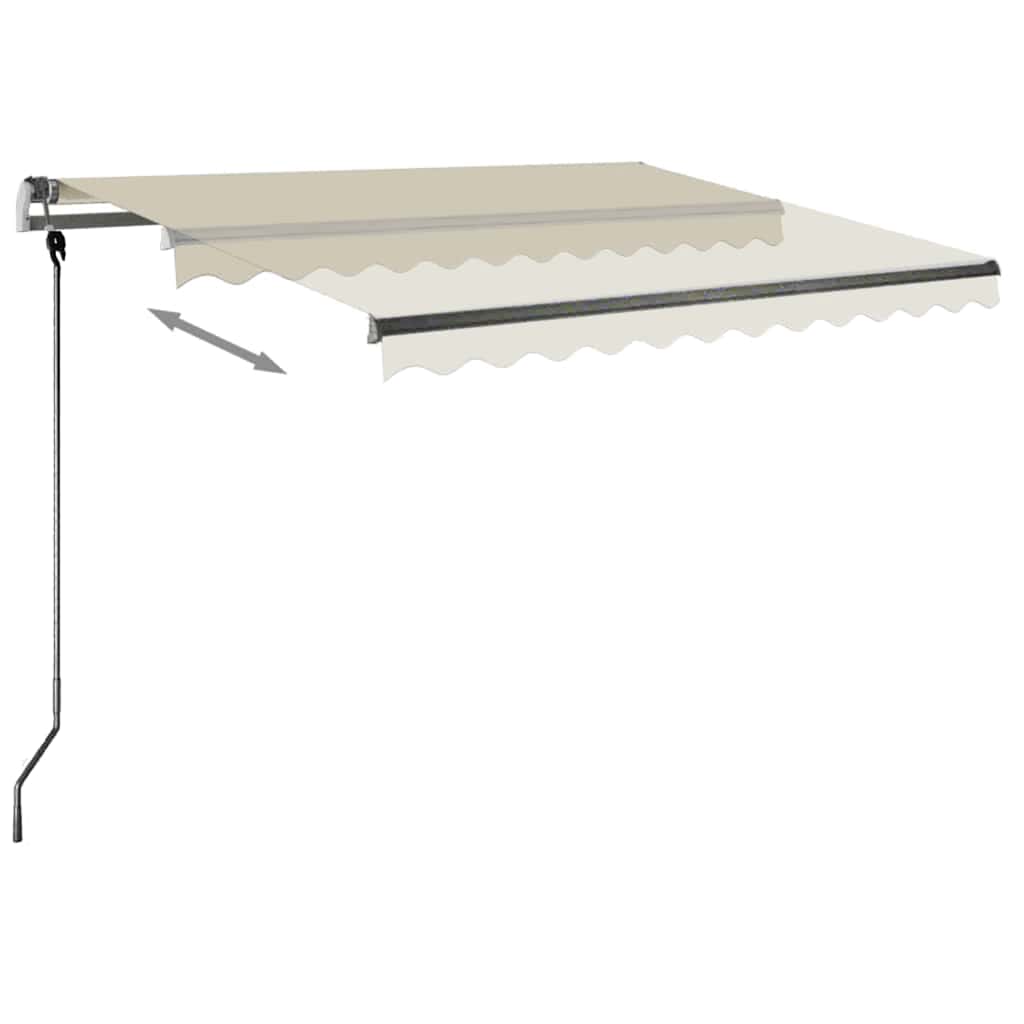 Tenda da Sole Retrattile Manuale con LED 300x250 cm Crema - homemem39