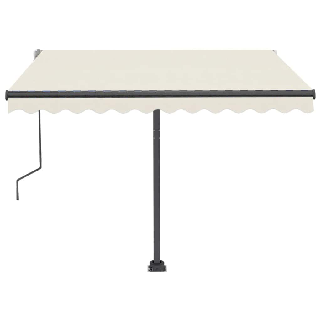 Tenda da Sole Retrattile Manuale con LED 300x250 cm Crema - homemem39