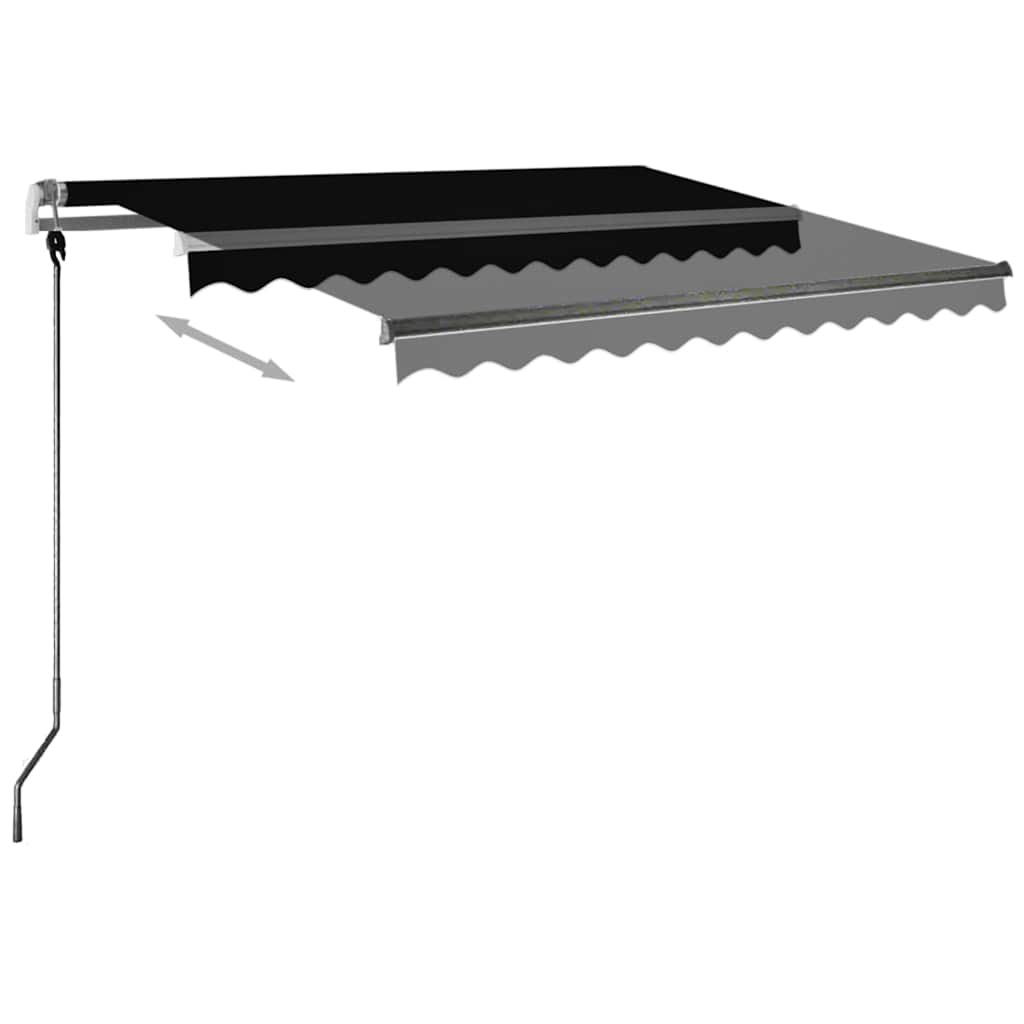 Tenda da Sole Retrattile Manuale con LED 300x250 cm Antracite - homemem39