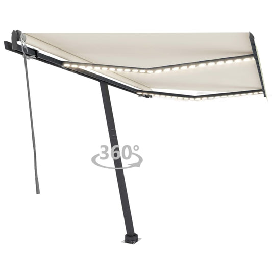 Tenda Automatica con Sensore Vento e LED 300x250 cm Crema