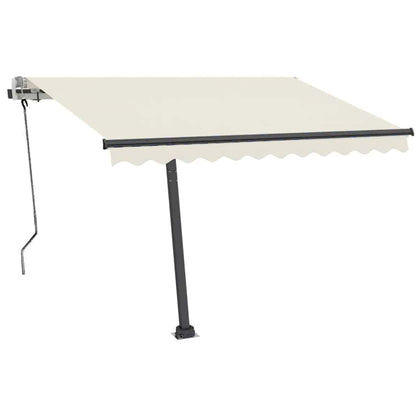 Tenda da Sole Retrattile Manuale con LED 350x250 cm Crema - homemem39