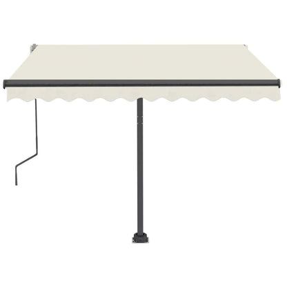 Tenda da Sole Retrattile Manuale con LED 350x250 cm Crema - homemem39