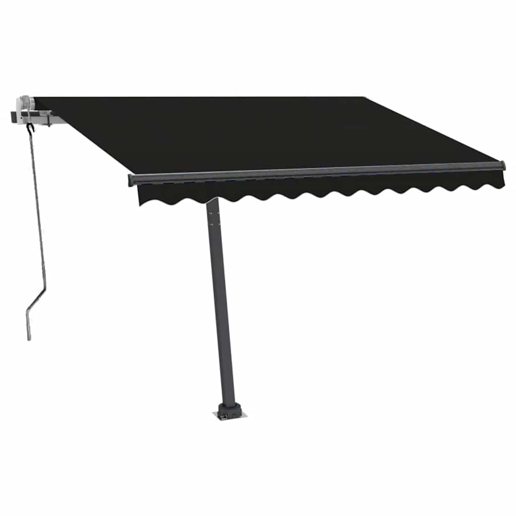 Tenda da Sole Retrattile Manuale con LED 300x250 cm Antracite - homemem39