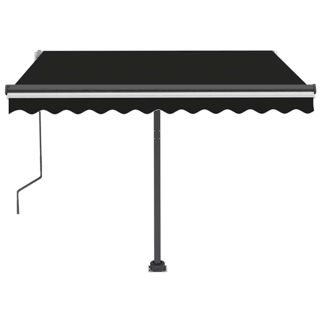 Tenda da Sole Retrattile Manuale con LED 300x250 cm Antracite - homemem39