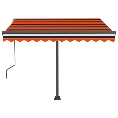 Tenda da Sole Retrattile con LED 350x250 cm Arancione e Marrone