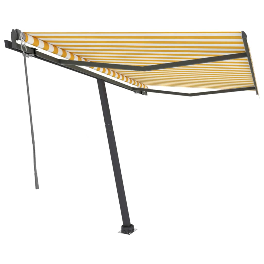 Tenda da Sole Autoportante Automatica 350x250 cm Gialla Bianca - homemem39